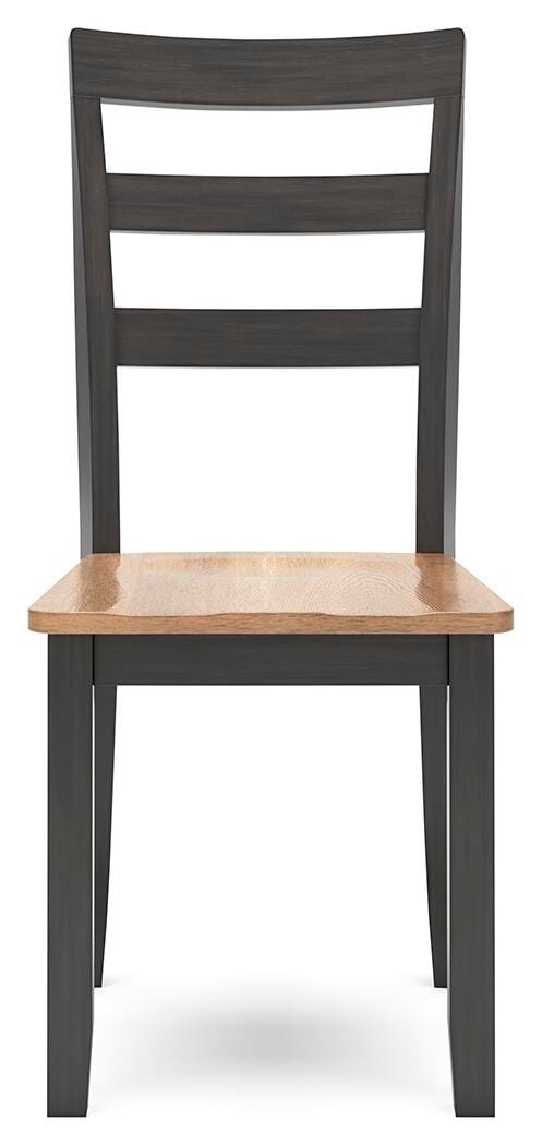 Ashley Furniture Gesthaven dining room set with a wooden table and matching chairs, shown from a head-on angle.