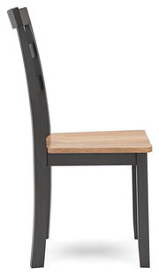 Ashley Furniture Gesthaven dining room set with wooden table and six matching chairs in elegant dark finish.