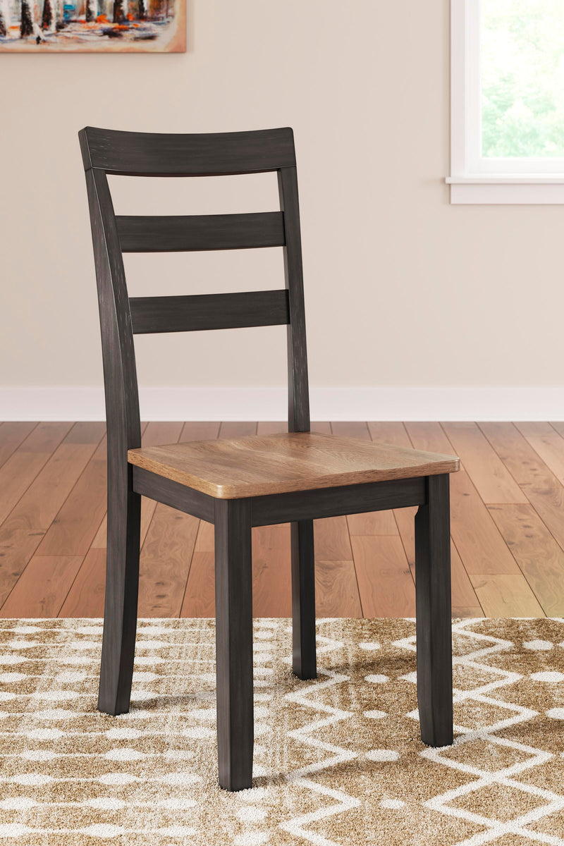 Ashley Furniture Gesthaven Dining Set with round table and six upholstered chairs in a classic dining room style.