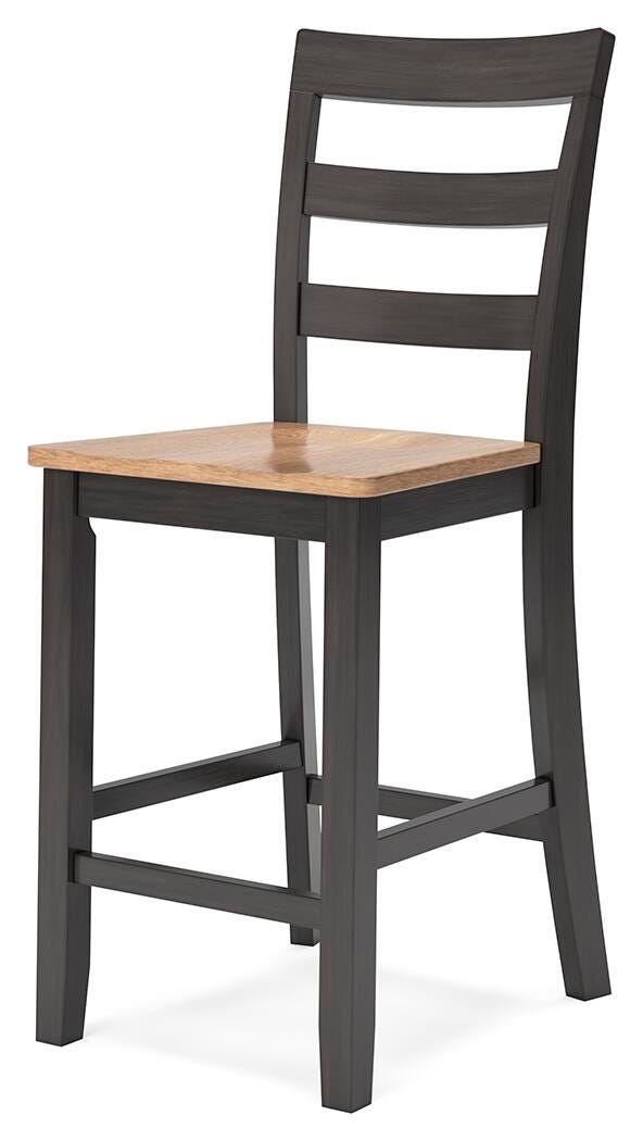 Ashley Furniture Gesthaven dining room set with a wooden table and matching chairs, shown from an angled view.