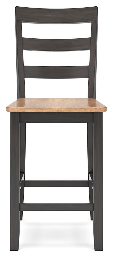 Ashley Furniture Gesthaven dining room set with a round table and upholstered chairs in a modern kitchen setting.