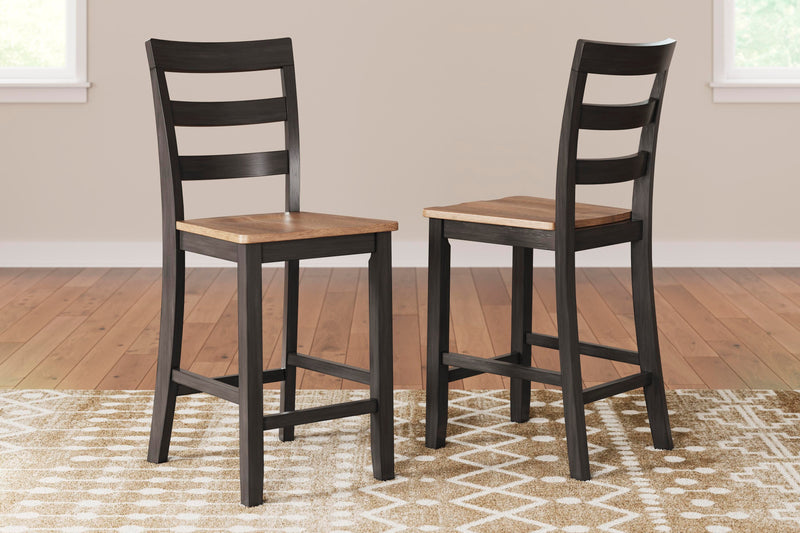 Ashley Furniture Gesthaven dining room set with a wooden table and six matching chairs in a modern dining space.