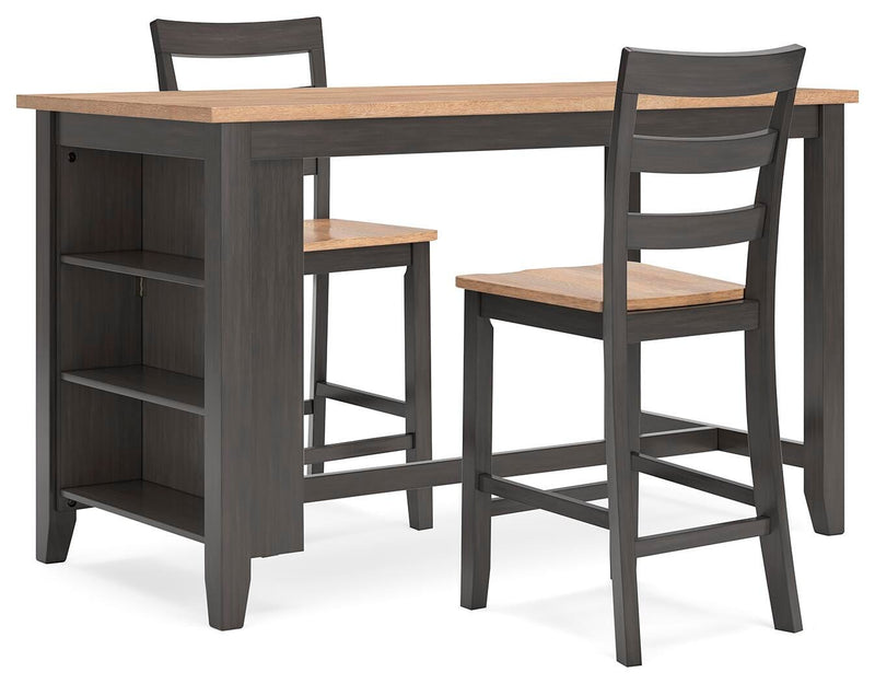 Ashley Furniture Gesthaven dining room set with a wooden table and matching chairs in a modern, elegant design.