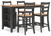 Ashley Furniture Gesthaven dining room set with a wooden table and six matching chairs, shown from an angled side view.