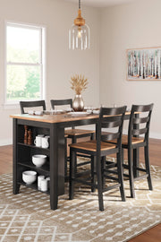 Ashley Furniture Gesthaven dining room set with a wooden table and matching chairs in a modern dining space.