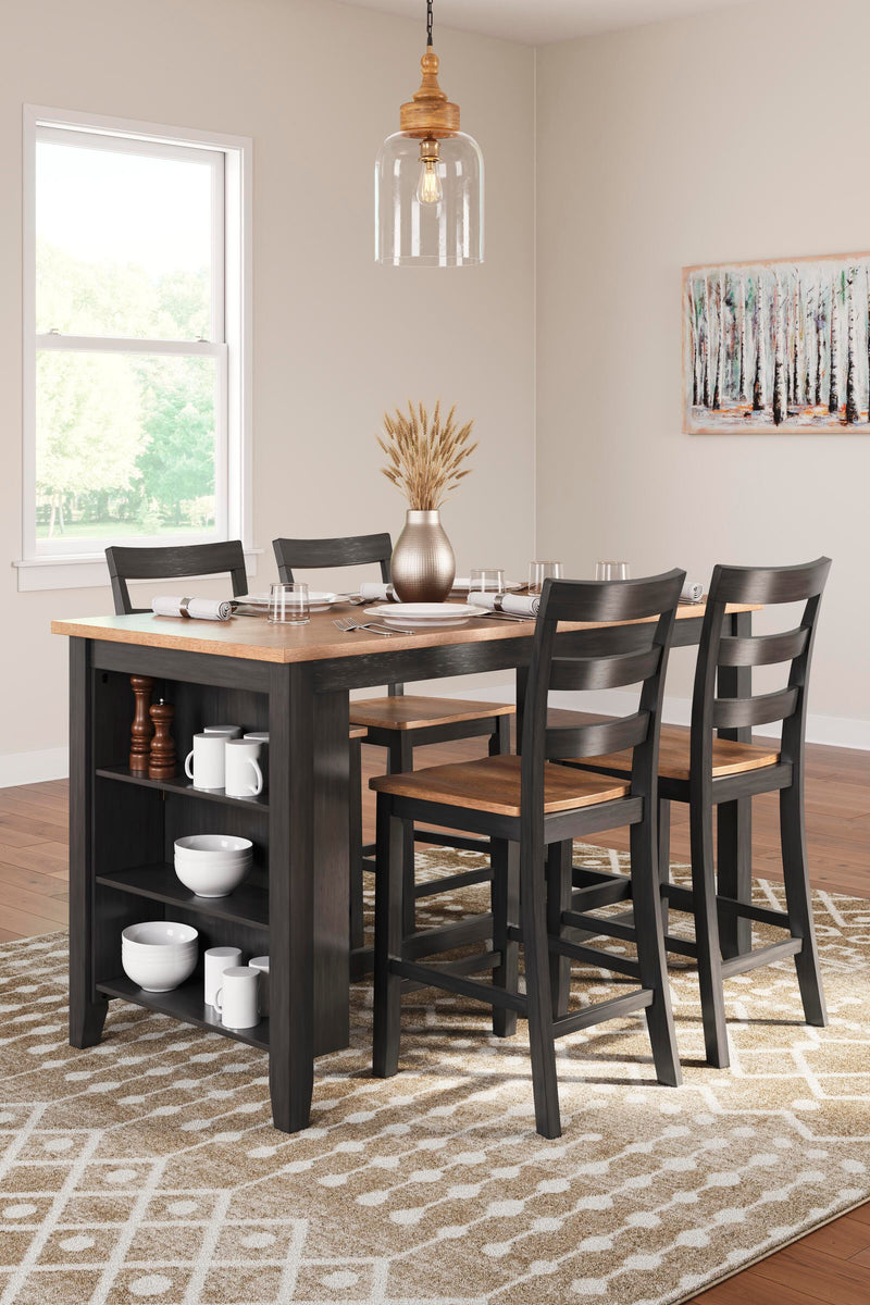 Ashley Furniture Gesthaven dining room set with a wooden table and matching chairs in a modern dining space.