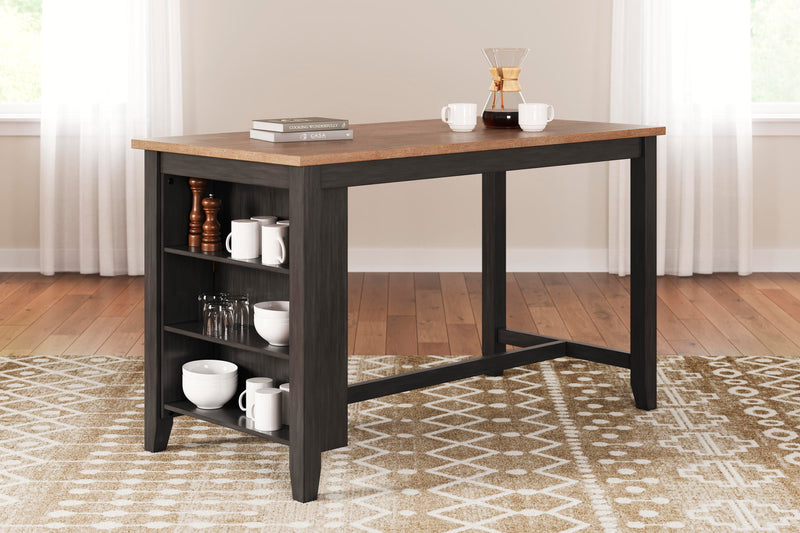 Ashley Furniture Gesthaven dining room set with a wooden table and six matching chairs in a classic design.