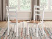 Ashley Furniture Gesthaven dining room set with a wooden table and six upholstered chairs, stylish for a modern dining space.