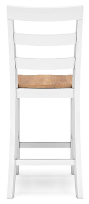 Ashley Furniture Gesthaven dining room set with a wooden table and six matching chairs in a modern dining area.