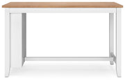 Ashley Furniture Gesthaven dining room set with a wooden table and matching chairs, shown from a head-on view.