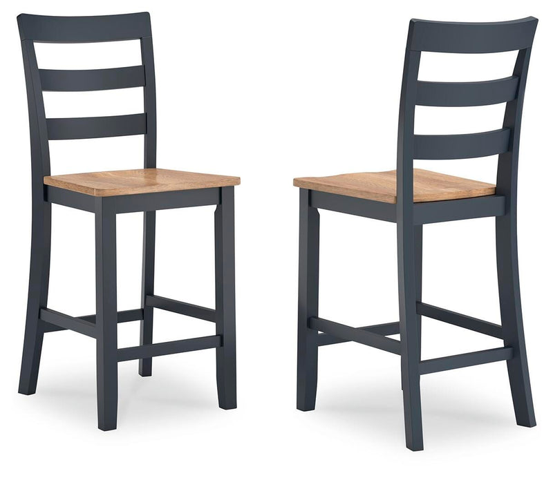 Ashley Furniture Gesthaven dining set with a wooden table and matching chairs, shown from an angled view in a dining room setting.