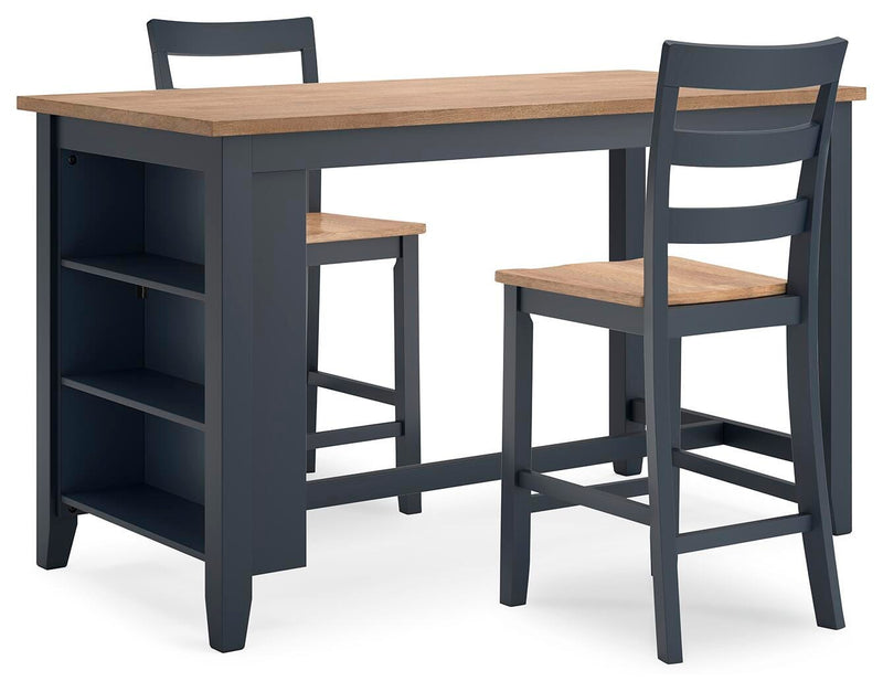 Ashley Furniture Gesthaven dining room set with a wooden table and six matching chairs in a spacious dining area.