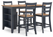 Ashley Furniture Gesthaven Dining Set with wooden table and six upholstered chairs, stylish dining room furniture.