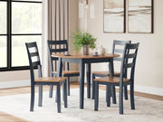 Ashley Furniture Gesthaven dining room set with a wooden table and six upholstered chairs, ideal for elegant family dining.