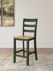 Ashley Furniture Gesthaven dining room set with a rectangular table and six upholstered chairs, elegant wood finish, D401-124.