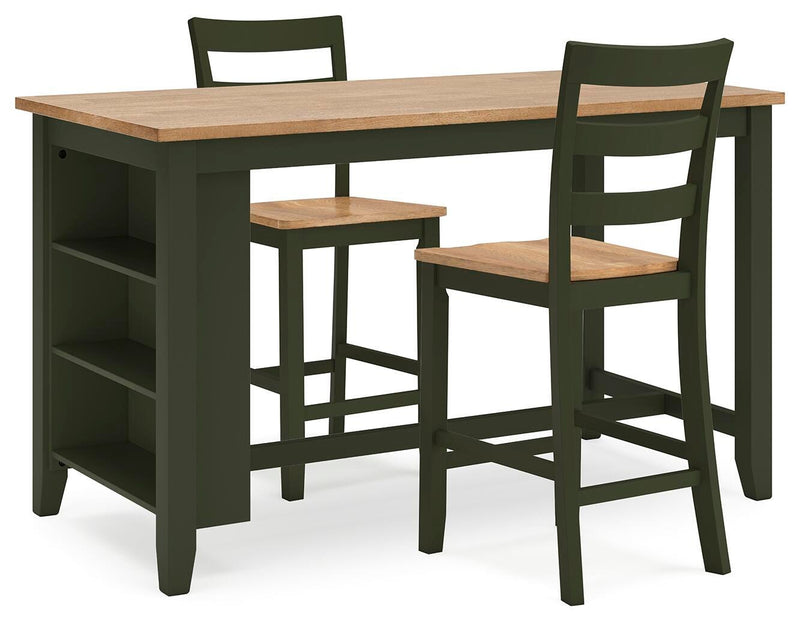 Ashley Furniture Gesthaven dining room set with a wooden table and matching chairs, elegant and suitable for a dining room.