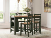 Ashley Furniture Gesthaven dining room set with a wooden table and six upholstered chairs in a classic design.
