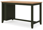 Ashley Furniture Gesthaven dining room set with a wooden table and matching chairs, shown from an angled view.