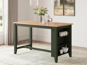 Ashley Furniture Gesthaven dining room set with a wooden table and six upholstered chairs, stylish and elegant for dining spaces.