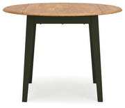 Ashley Furniture Gesthaven dining room set with a wood dining table and matching chairs, shown from the head-on angle.