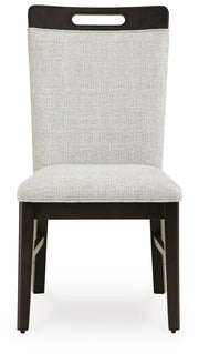 Ashley Furniture Neymorton dining room set with a wooden table and matching chairs, showcasing a classic design and rich finish.