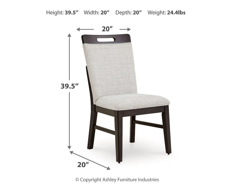 Ashley Furniture Neymorton dining room set with a wooden table and upholstered chairs, elegant and modern dining furniture.