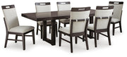 Ashley Furniture Neymorton dining room set featuring a wooden table and matching chairs in a classic design.