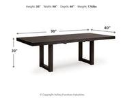 Ashley Furniture Neymorton dining room set featuring a table and six chairs with elegant wood finish.