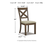 Ashley Furniture Moriville counter height dining set with a wooden table and matching chairs in a modern dining room setting.