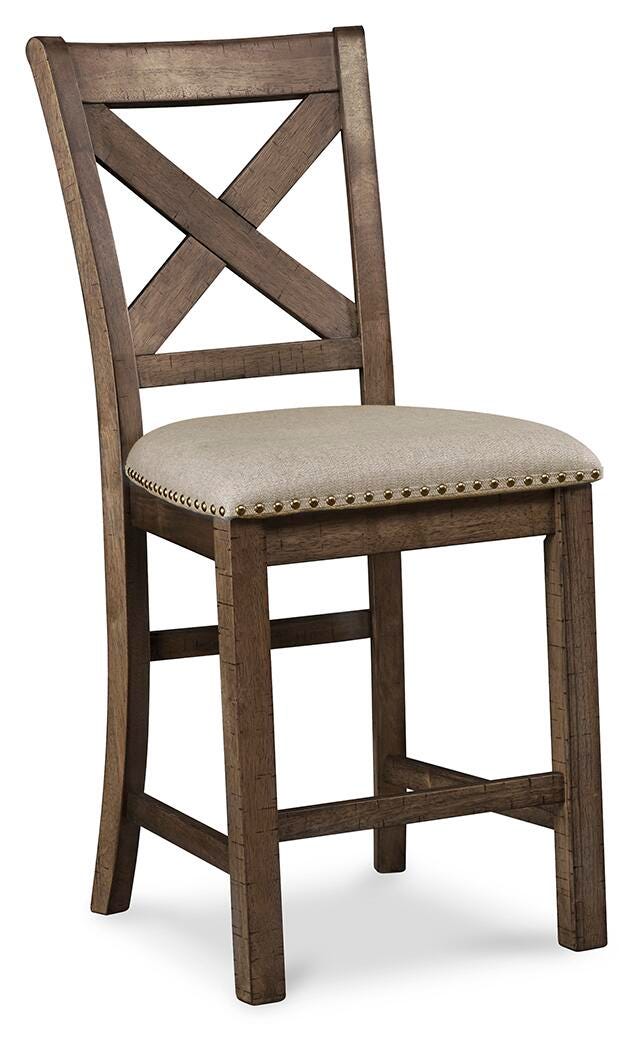 Ashley Furniture Moriville counter height dining set with table and chairs in a modern dining room setting
