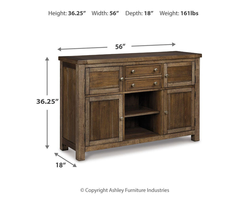 Ashley Furniture Moriville counter height dining set with four chairs and a rectangular table in a modern dining room style