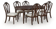 Ashley Furniture Lavinton dining room set with wooden table and matching chairs in a modern design.