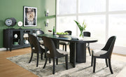 Ashley Furniture Rowanbeck Dining Package featuring a classic dining room set with a rectangular table and matching chairs.