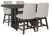 Ashley Furniture Burkhaus dining room set with a wooden table and matching chairs, stylish and modern for dining spaces.