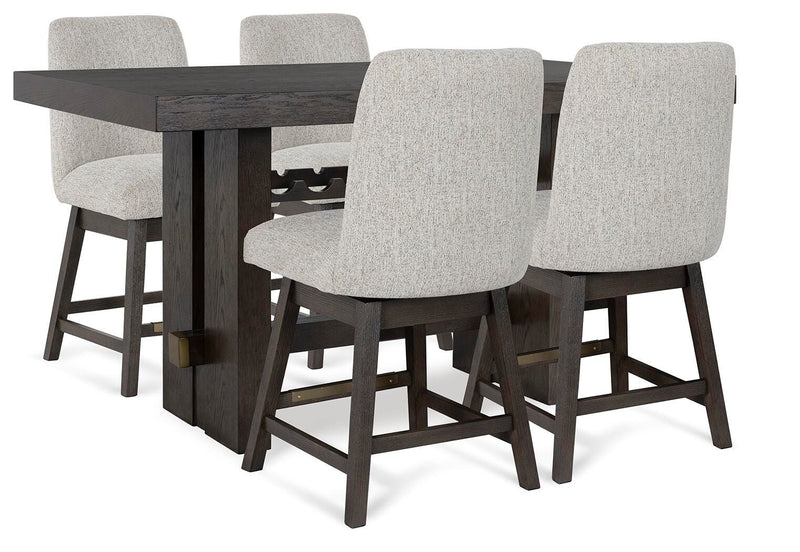 Ashley Furniture Burkhaus dining room set with a wooden table and matching chairs, stylish and modern for dining spaces.