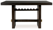 Ashley Furniture Burkhaus dining room set featuring a table with six upholstered chairs, wood finish, and elegant design