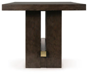 Ashley Furniture Burkhaus dining room set with a wooden table and matching chairs in a modern dining space.