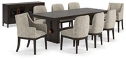 Ashley Furniture Burkhaus dining room set with a wooden table and matching chairs, elegant and modern for contemporary dining spaces.