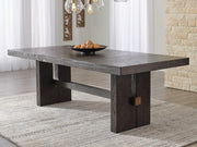 Ashley Furniture Burkhaus Dining Room Set with table and four chairs, showcasing a classic wooden design and elegant finish.