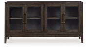 Ashley Furniture Burkhaus dining room set featuring a table and chairs with a modern design, shown from a head-on view.