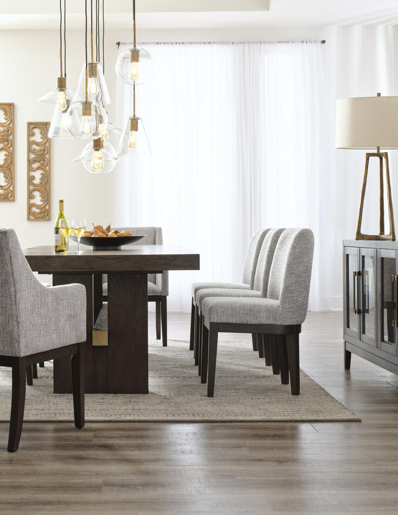 Ashley Furniture Burkhaus Dining Room Set with wooden table and chairs, stylish design for modern dining spaces.