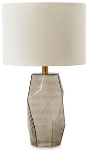 Ashley Furniture Taylow Lamp Set featuring two stylish table lamps with white shades and decorative bases.