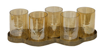 Ashley Furniture Evereton candle holder with a sleek, modern design featuring a metallic finish and a sturdy base.