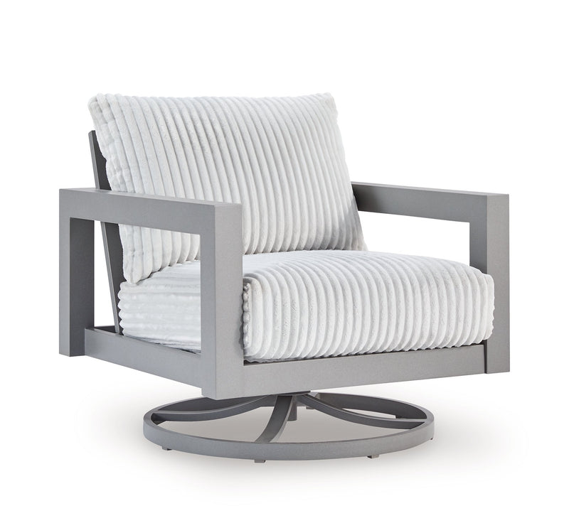 Outdoor table set from Hurley Park by Ashley Furniture with a sturdy table and matching chairs for patio or garden use.