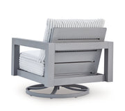 Outdoor table set from Ashley Furniture's Hurley Park Outdoor Package, featuring a sturdy table and matching chairs.