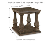 Ashley Furniture Johnelle Occasional Table Set with three modern wooden tables featuring sleek designs and warm finish.