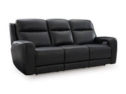 Ashley Furniture 5Z-Comfort Power Reclining Living Room Set with plush cushions and reclining features, shown from an angled view.