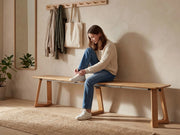 Transformer Table Nova bench by Transformer Table, modern wooden bench with a streamlined design