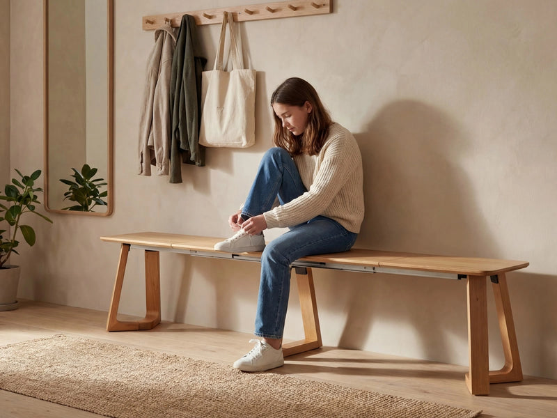 Transformer Table Nova bench by Transformer Table, modern wooden bench with a streamlined design