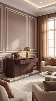 Transformer Table round sideboard buffet in a modern design for stylish dining room storage